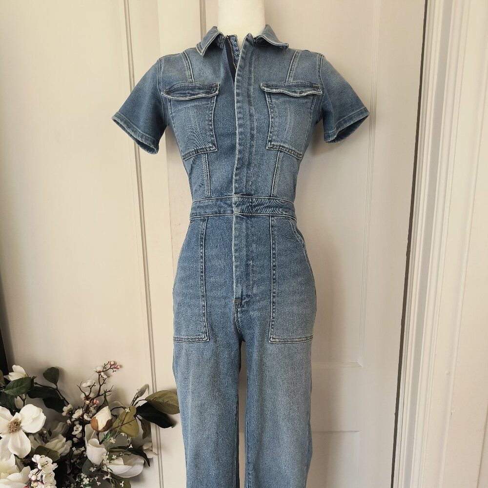 Good American Fit For Success Denim Jumpsuit